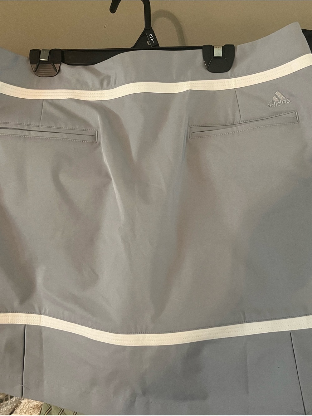 adidas Light Gray and White ClimaCool Stretch Skort
